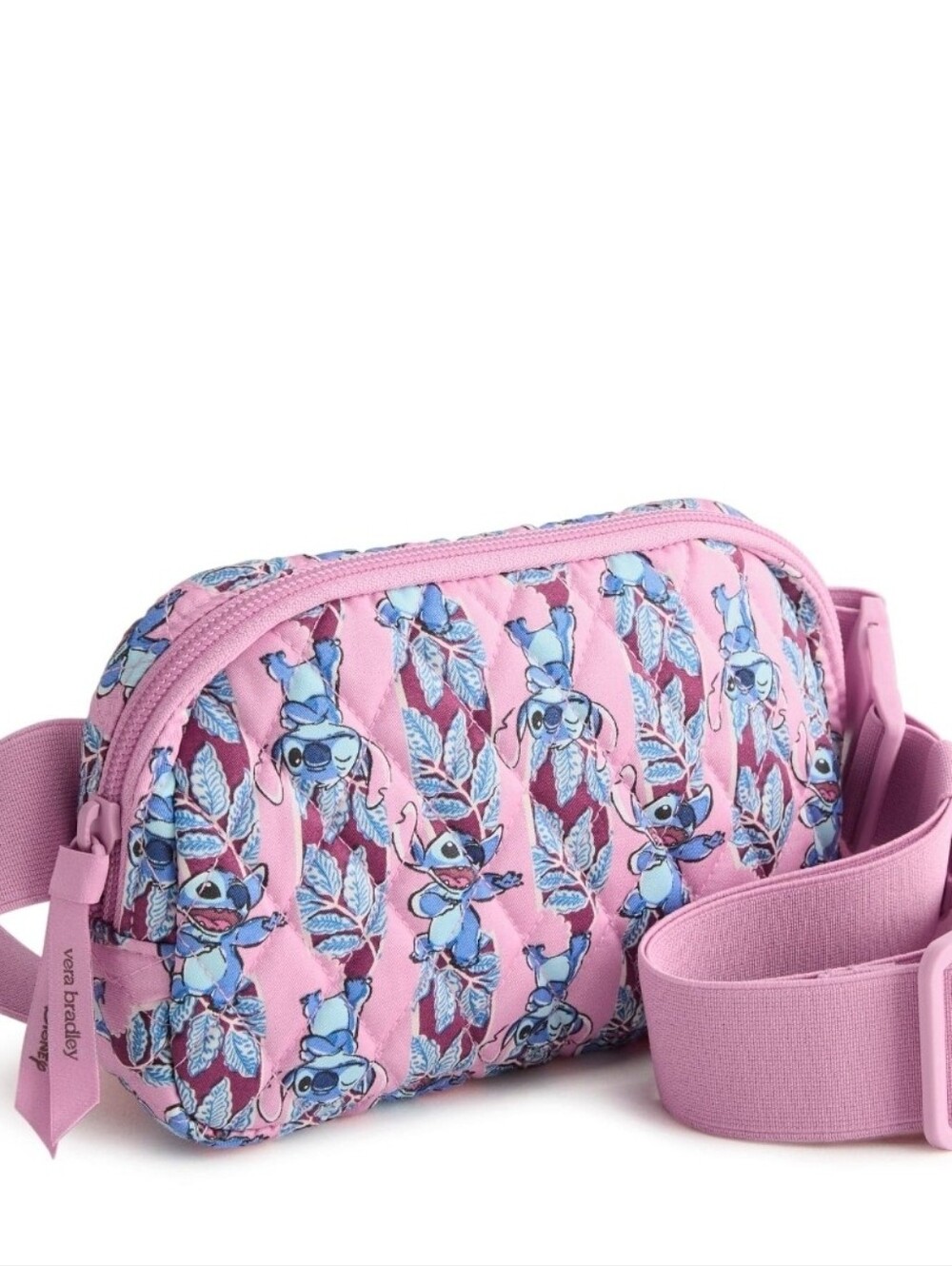 Vera Bradley Disney Pink Quilted Small Belt Bag Featuring Stitch